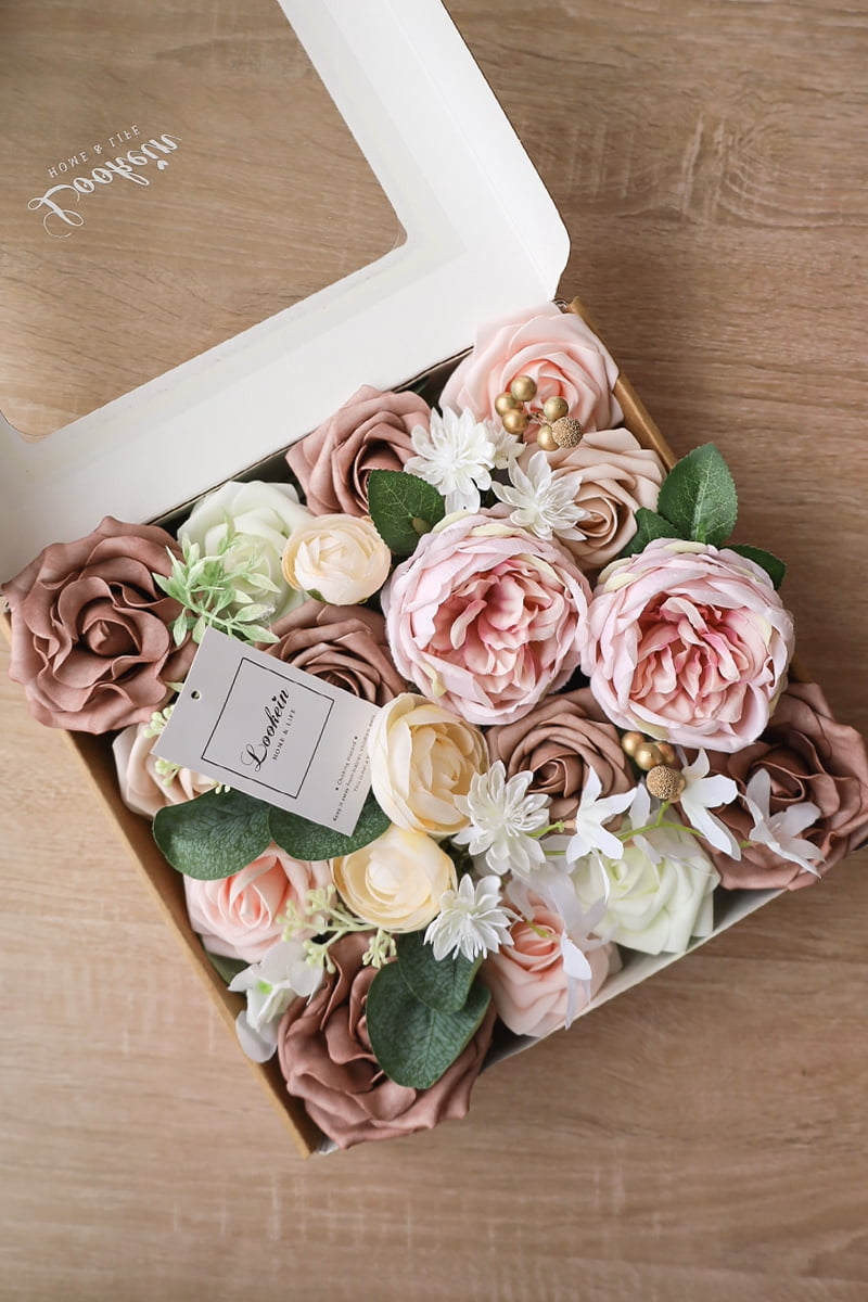 Lookein Dusty Rose Artificial Flowers for DIY Flowers for Dusty Rose