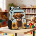 thumbnail image 2 of Yuyamidu Highland Cow Toddler Preschool Backpack for Boys Girls, 13.5 Inch Lightweight School Backpack with Padded Shoulder Straps and Multi-Pocket Design, 2 of 6