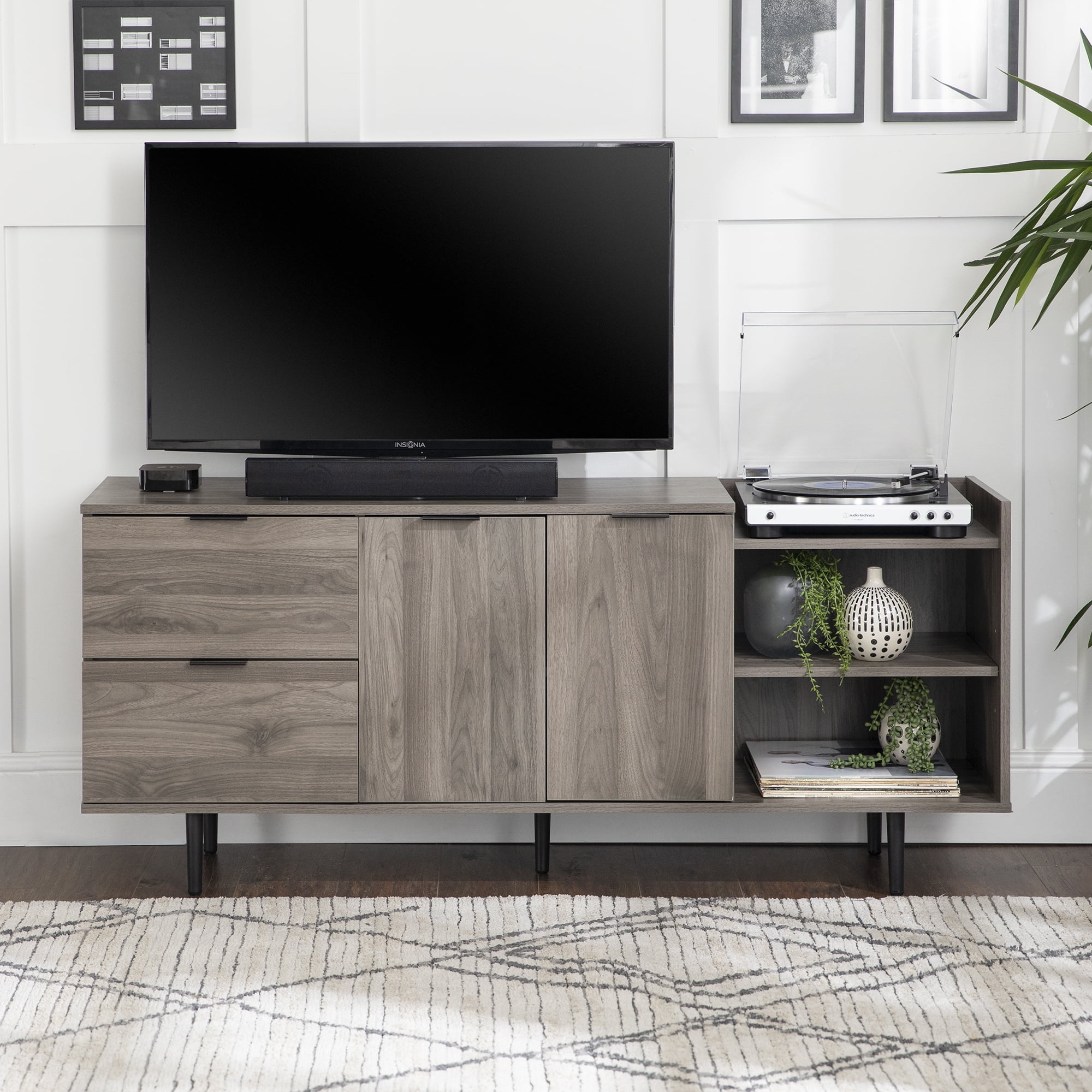 Slate Gray Modern TV Stand for TVs up to 48" by Manor Park