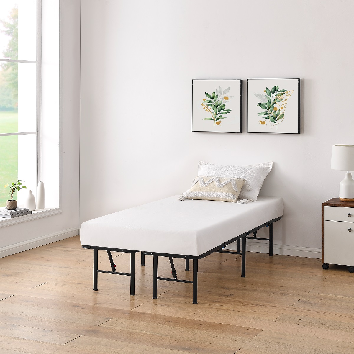 Mainstays Twin Steel Platform Bed Frame, Black photo 3