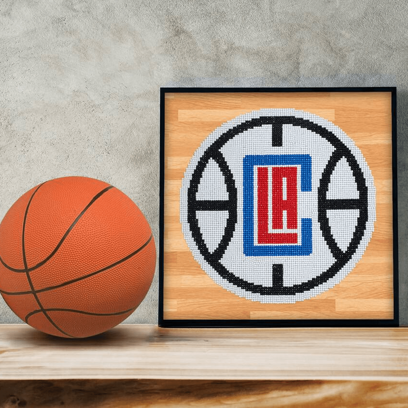 Diamond Dotz NBA Los Angeles Clippers Basketball Diamond Painting Kits for Adults - Diamond Art Kits a Relaxing Creative Craft Kit with Dotz Gems 12.6"x12.6"