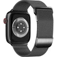 thumbnail image 1 of Compatible with Apple Watch Band 38mm 40mm 41mm 42mm 44mm 45mm, Stainless Steel Strap with Magnet for iWatch Series SE/7/6/5/4/3/2/1,Black,38/40/41mm, 1 of 5
