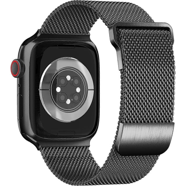 Compatible with Apple Watch Band 38mm 40mm 41mm 42mm 44mm 45mm, Stainless Steel Strap with Magnet for iWatch Series SE/7/6/5/4/3/2/1,Black,38/40/41mm