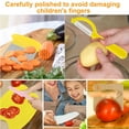 thumbnail image 6 of CIVG 10pcs Kids Cooking Cutter Set Safe Reusable Plastic Toddler Kitchen Cutter Set with Wooden Cutter Serrated Cutter Potato Slicing Cutter Peeler for Cutting Fruit Vegetable (Yellow), 6 of 9