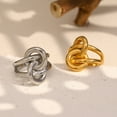 thumbnail image 6 of Fashionable Double Layers Geometric Knot Rings 18K Gold Plated Sturdy Stainless Steel Accessory for Women Daily Wear, 6 of 13