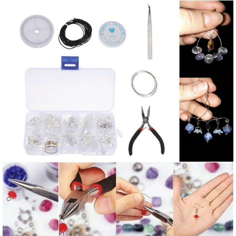 Jewelry Making Kit, Necklace Making kit with Jewelry Wire, Jewelry Tools  and Findings, Crimp Beads, Bracelet Clasps and Closures for Beading,  Jewelry