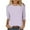 Z_Purple Tops, variant on Womens Shirts 3/4 Sleeves Solid T-Shirt Mid-length Women's Three Quarter Sleeve Blouse Round Neck Casual Tops Hot Pink,M