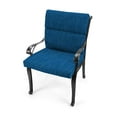 thumbnail image 2 of Jordan Manufacturing 44" x 22" Harlow Lapis Blue Solid Rectangular Outdoor Chair Cushion with Ties and Hanger Loop, 2 of 10