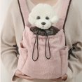 thumbnail image 3 of Travel Solid Color Soft Velvet Chest Pet Backpack Dog Chest Bag Cat Chest Bag (gray), 3 of 6