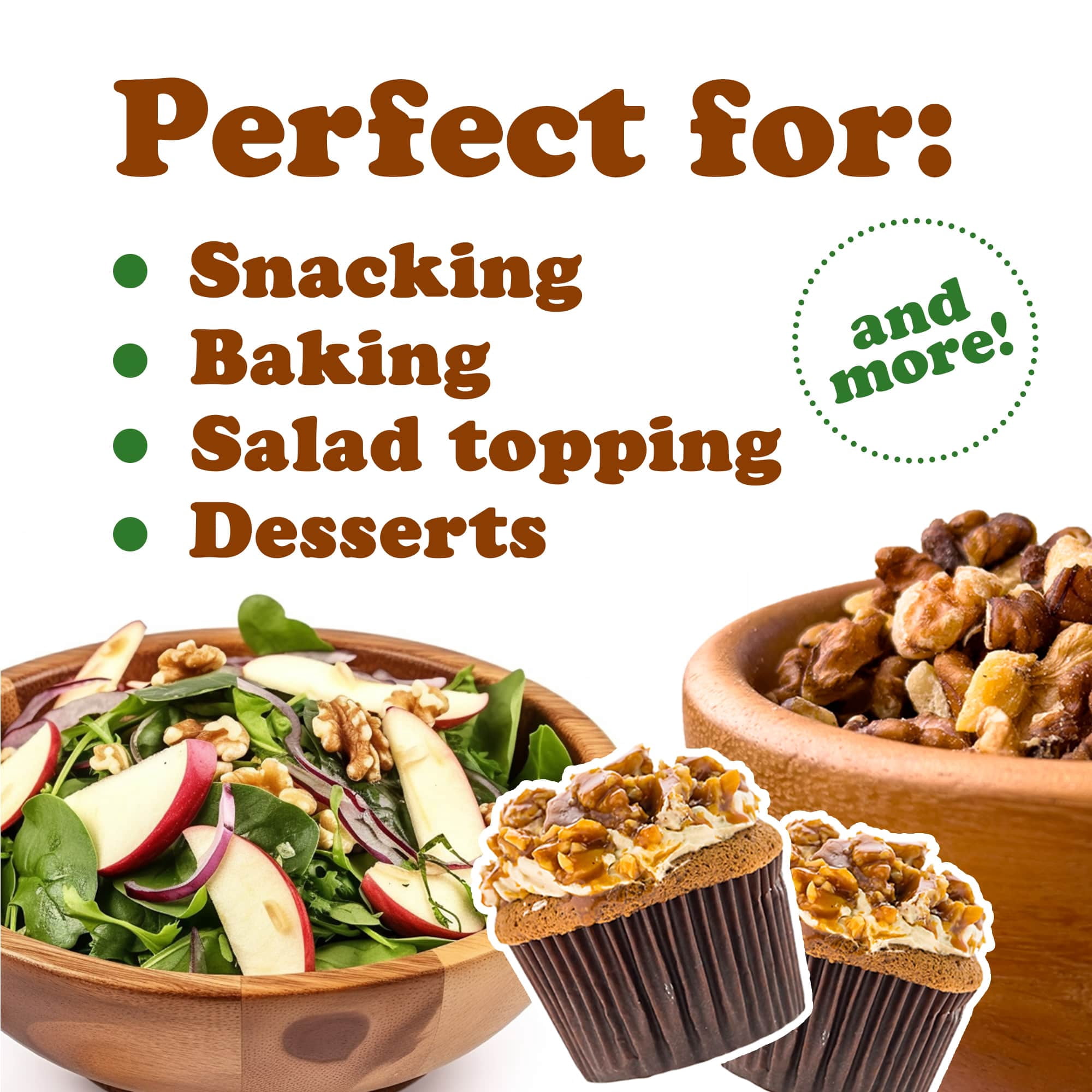 Dry Roasted Walnut Pieces, 2 Pounds – Oven Roasted, Unsalted, No Oil Added, Great Vegan Snack, Bulk