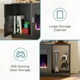 thumbnail image 6 of Bestier TV Stand with Fireplace, 70" Modern Entertainment Center with Ample Storage for 80-Inch TVs, Perfect for PS5 & Gaming Setup in Carbon Fiber Black, 6 of 10