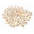 thumbnail image 4 of 100pcs Scrabble Tiles for Crafts, Wooden Scrabble Letters Board Game Numbers Pendants Spelling, 4 of 7