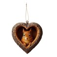 thumbnail image 1 of Adorno navideño con forma de corazón con animales Decoración plana en 2D de animales del bosque en acrílico Colgante del bosque para decorar el árbol de Navidad Regalo para los amantes de los animales, 1 of 7