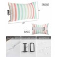 thumbnail image 3 of Pack of 4 Outdoor Lumbar Pillow Covers 12x20 Inch, Coral Cyan Stripe Waterproof Throw Pillow Covers Set, Geometric Grey White Vertical Striped Decorative Cushion Cases for Patio Porch Car, 3 of 7