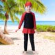 thumbnail image 4 of Traje de baño de manga larga para niñas, traje de baño para niños, 2 uds., conjunto de traje de baño para nadar (negro, 100cm), 4 of 5
