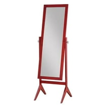 Legacy Decor Cherry Finish Wood Rectangular Cheval Floor Mirror, Free Standing Mirror