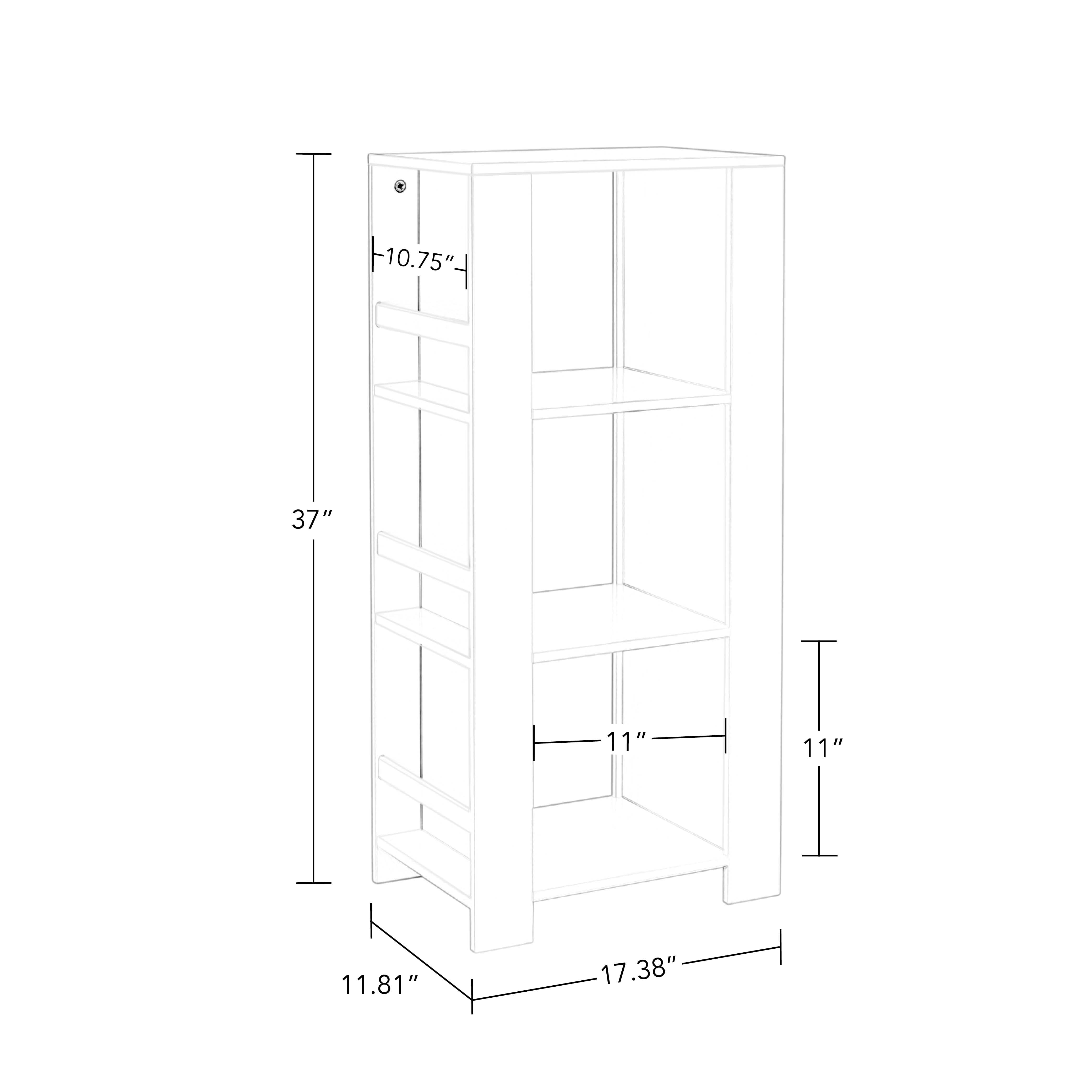 RiverRidge Kids Bookshelf Toy Organizer Tower with 3 Cubbies 6 Bookracks and 2 Red Bins