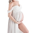 thumbnail image 4 of Julyccc Robe Maxi de Maternité à Épaules Dénudées avec Fente avant pour Séance Photo, 4 of 4