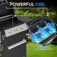 thumbnail image 4 of 3 Burner BBQ Propane Gas Grill, Stainless Steel Patio Garden 36,000 BTU Barbecue Grill with Side Shelves for Outdoor Cooking, 4 of 11