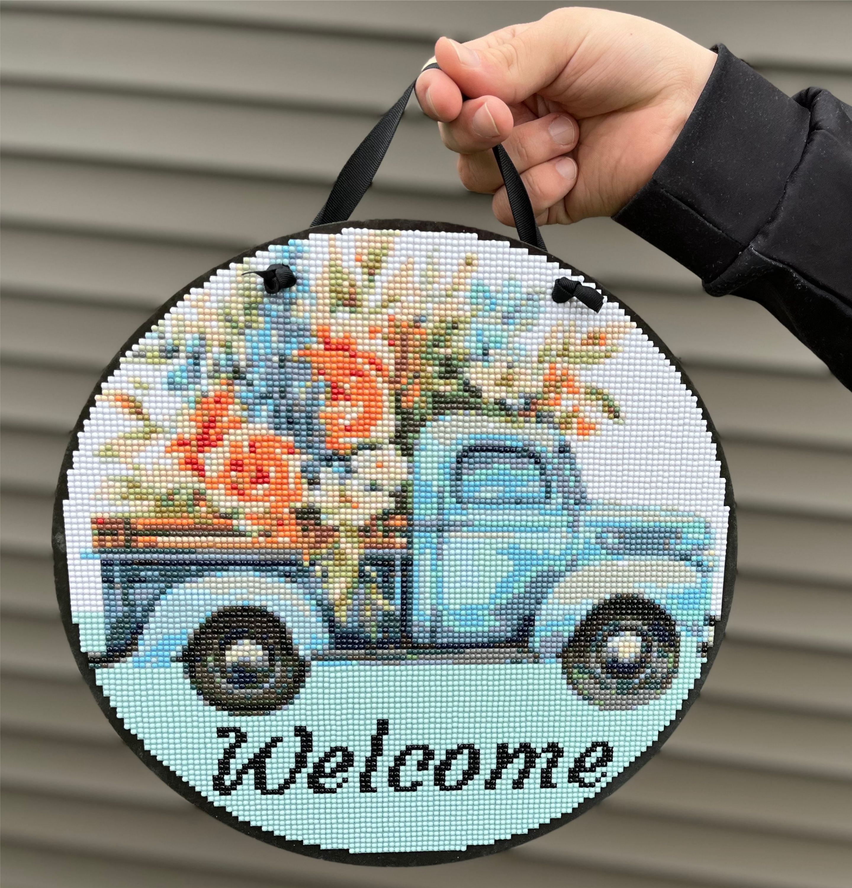 Truck and Flowers Welcome Sign Diamond Painting Kit
