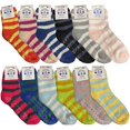 thumbnail image 5 of Yacht & Smith Women Fuzzy Socks Crew Socks, Warm Butter Soft (9-11) (12 Pairs Gripper Fuzzy Striped), 5 of 6