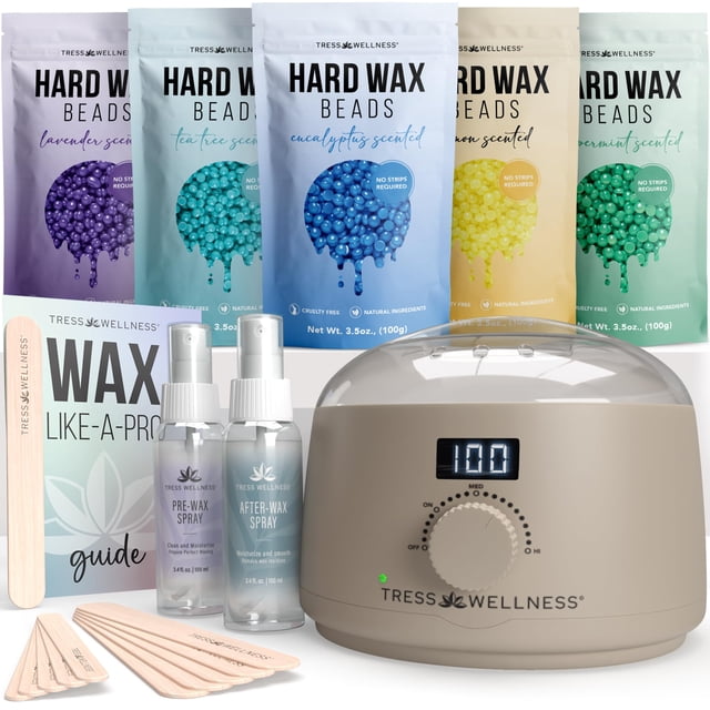 Kit de depilación con cera Tress Wellness para pieles sensibles con pantalla digital