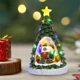 thumbnail image 7 of Christmas Collectibles Building Village House Musical Snow Resin Figurines with Music, Christmas Train Come with Xmas Gift, 7 of 7