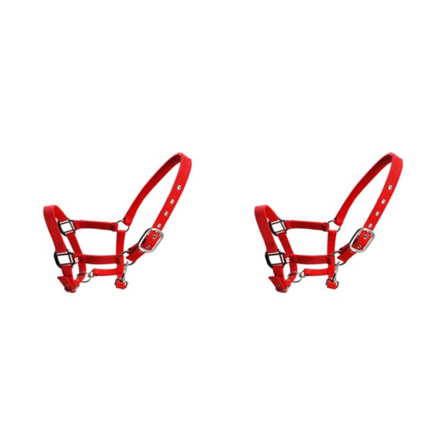 Greeniant Collar de cabeza de brida de pony con cuello Halter acolchado, equipo de protección ajustable, fácil de usar, suministros para Rojo SG 2piezas