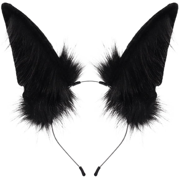 Jiibva Wolf Fox Ears Headband Furry Animal Ear Hairband Animal Cosplay Hair Hoop Animal Cosplay Headwear Head Accessories for Anime Dress