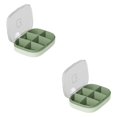 thumbnail image 3 of Transemion Impact-Resistant Pill Case Lightweight And Anti-Corrosion For Travel Sealing Green-6 Slots 2Set, 3 of 6