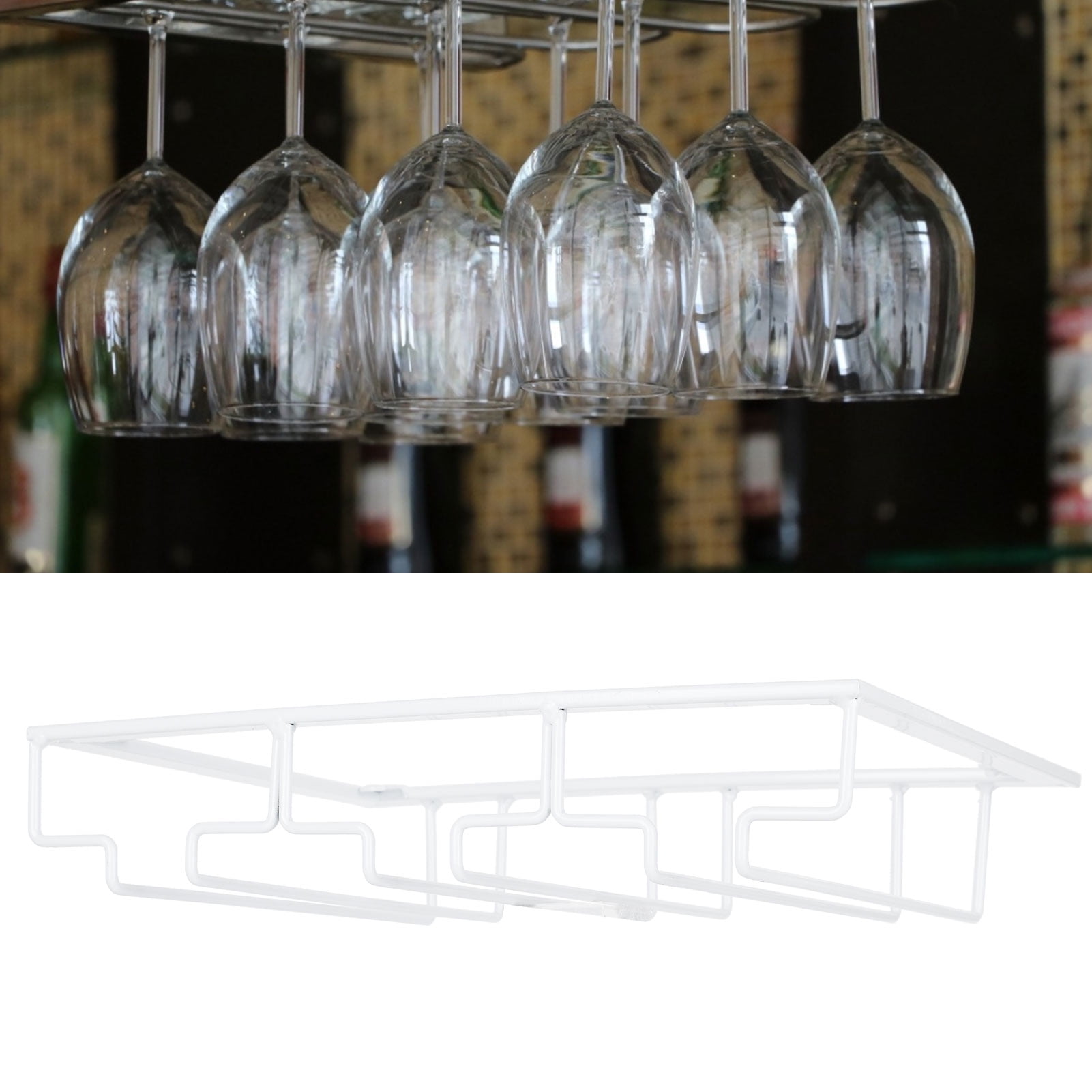 Wine Glass Holder Straight Retro Style Wine Glass Rack Holder Cup Hanging Shelf Organizer for Home Bar Restaurant-Elegant Appearance 
