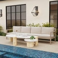 thumbnail image 2 of Linon Kori Outdoor Wood Set of 2 Loveseats Beige Cushions in Natural Stain, 2 of 18