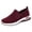 Wine, variant on Womens Lightweight Breathable Mesh Slip On Walking Sneakers Cushioned Everyday Shoes - Gray,Size 7.5