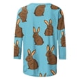 thumbnail image 5 of Idoravan 3/4 Sleeve Tops for Women Trendy Women's Fashion Easter Printed T-shirt 3/4 Sleeves Blouse Round Neck Casual Top, 5 of 7