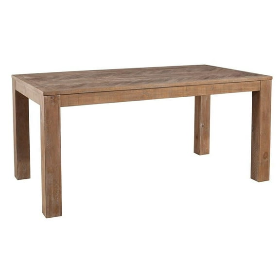 Allora Wood Fixed Top Dining Table in Weathered Natural (Brown)