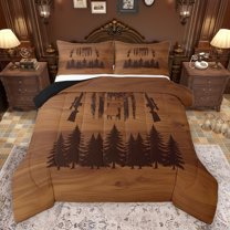 Homewish Boys Girls Jungle Animal Deer Full Size Comforter Sets 3-Piece,Vintage USA Flag Bedding Comforter Set,Wildlife Hunting Lightweight Bedding Sets,Breathable Home Decor,Reversible