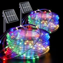 Solar Powered LED Rope Lights,39 ft 8 Modes 100 LED Solar Outdoor Rope String Lights Waterproof Tube Light,Copper Wire Fairy Lights for Garden Camping Fence Yard Balcony Wedding Decor (Multicolor)