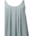 thumbnail image 4 of A2Y Women's Relaxed Fit Wool Dobby Woven Double Layer Spaghetti Cami Pleated Top Grey Mist L, 4 of 6