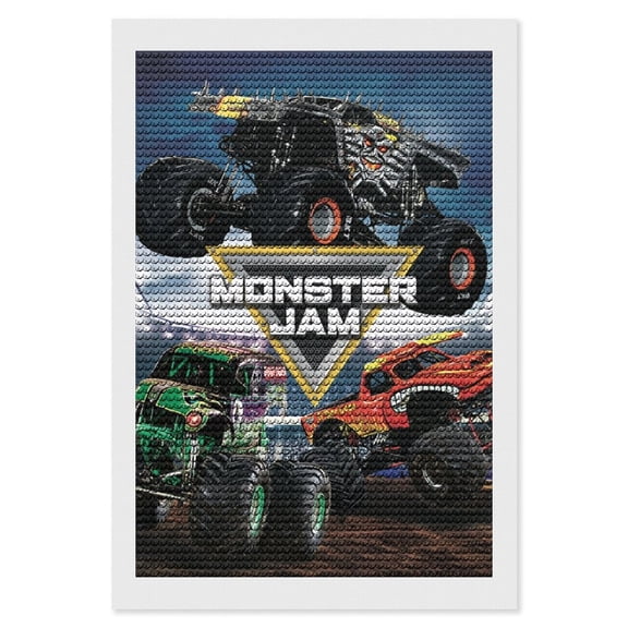 Monster Trucks-Ja-m Picture Paintings Canvas Diamond Art Prints Wall Hang Decoration Home Game Gifts