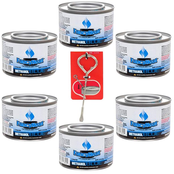 Fancyheat Chafing Fuel 2 5 Hour Methanol Blue 6 Pack With Lid Opener Walmart Com Walmart Com