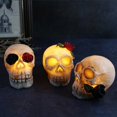 thumbnail image 4 of Halloween Skull Decoration Led Luminous Head Skull Scary Ghost Skeleton Skull for Halloween Party Home & Outdoor Decor Human Skull Statue Figure Skeleton Highly Realistic Replica Human Skull Statue, 4 of 4