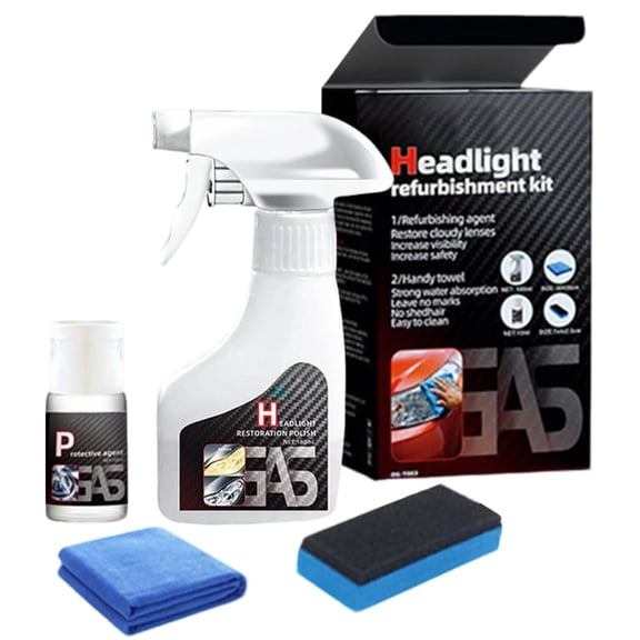 Automotive Headlamp Restoration Fluid Kit, 2026 New Automotive Headlamp Restoration Fluid Oxidized Kit, Multifunctional Car Headlight Polishing (1)