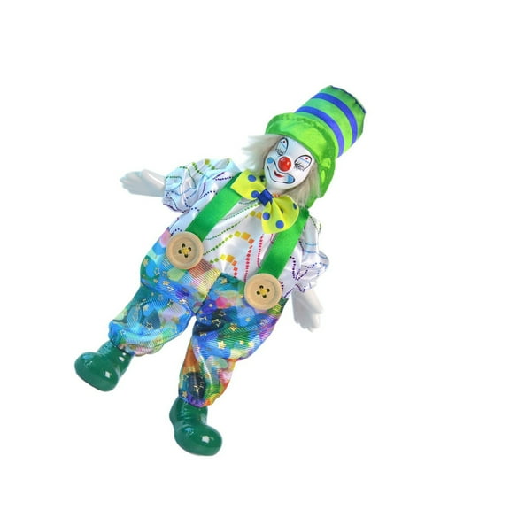 Decorative Clown Figure Doll with Poseable Limb Festival Centerpiece Statue Figurine For Carnivals Halloween Display
