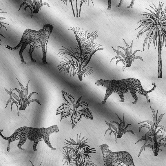 Soimoi Animals Print,Cotton Poplin, Sewing Fabric Sold by The Yard 42 Inch Wide,Sewing Craft Quilting/Quilt Making Fabric, Gray