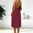 thumbnail image 1 of Neewe Robe Maxi pour Femmes Robes Amples Été Décontracté Uni Col Licou Sans Manches Dos Nu Robe d'Été Robe de Maison, 1 of 6