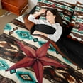 thumbnail image 4 of Castle Fairy Western Tribal Aztec Twin Bedding Sets,Red Texas Star Bedding Comforter Set, 4 of 8