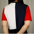 thumbnail image 3 of FILA Women's Navy Blue Three-Tone Cropped S/S T-Shirt (S03), 3 of 5