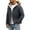 Gray, variant on Hooded Fur Trim Warm Puffer Jacket Men Hooded Fleece Lined Insulated Winter Jacket Black XS