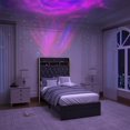thumbnail image 1 of SIBEDS LED Bed Frame with Storage Drawer and Galaxy Star Projector PU Upholstered Black Tufted Wingback Headboard, Twin, 1 of 8
