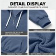 thumbnail image 5 of Pullover Hoodies for Men Polar Fleece Quarter Zip Up Drop Shoulder Sweatshirt Men Drawstring Hooded Street Fashion Pullovers, 5 of 7